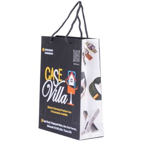Case Villa Branded Matte Black Paper Carry Bag
