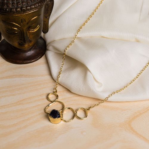 Artisan Bezel Set Gemstone Station Necklace
