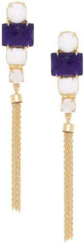 Blue and White Stone18k Gold Plated Dangle Earrings