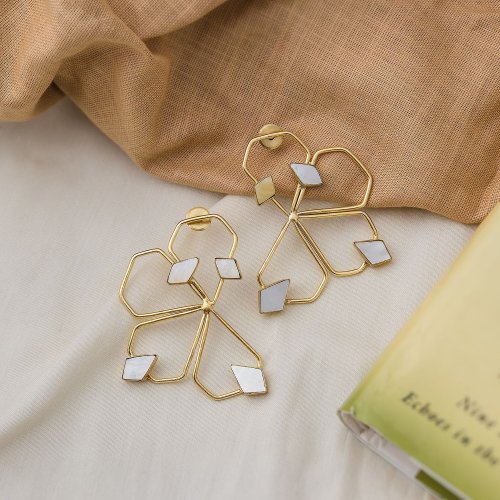 Geometric Petal Statement Earring