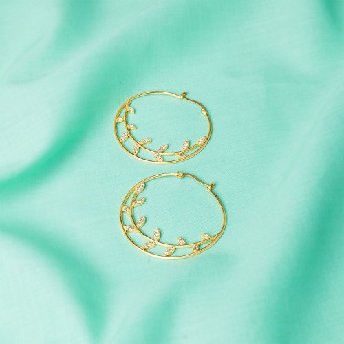 Gold Plated Brass Hoop Earring