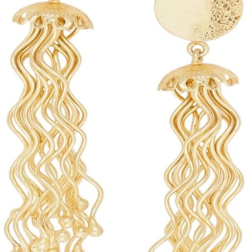 Hammered Gold Geometric Statement Drop Earrings