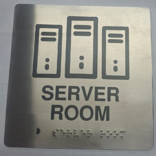 Stainless Steel Server Room Signage