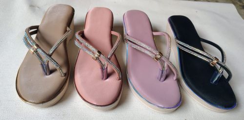 Ladies Stone Work Flat Slipper