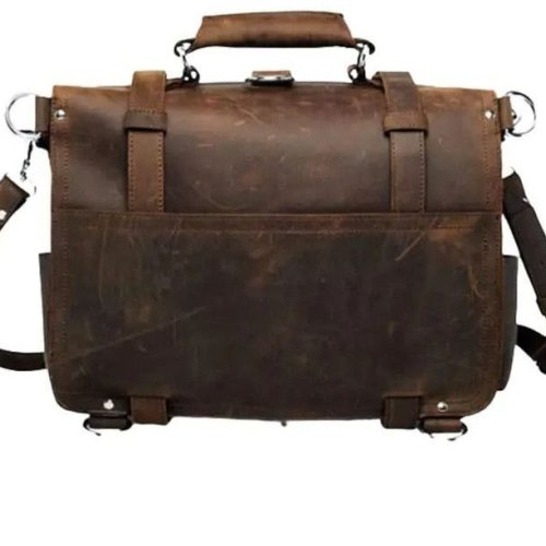 Antique Finish Leather Laptop Bag