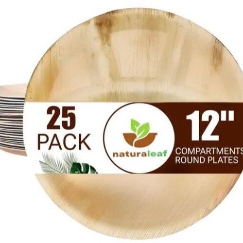 12 Inch 4 Compartment Round Areca Leaf Plates