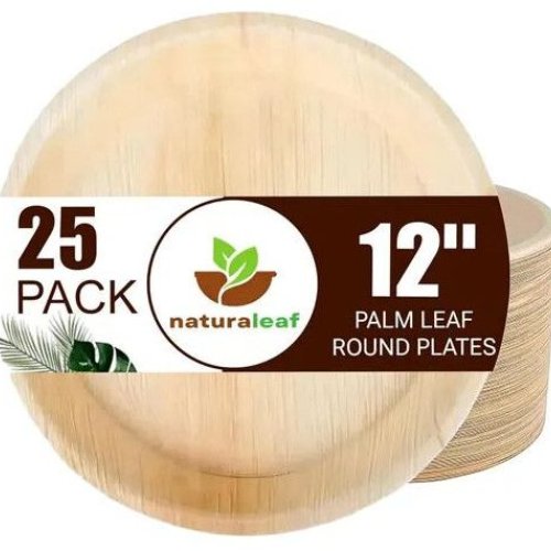 12 Inch Plain Round Areca Leaf Plates