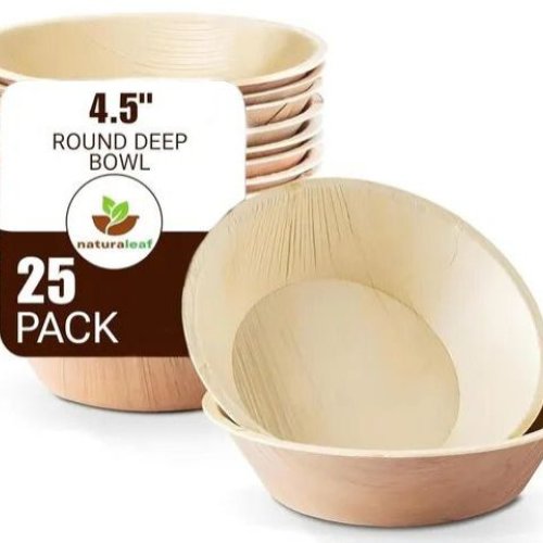 4.5 Inch Round Areca Leaf Bowls