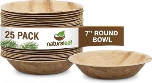 7 Inch Round Areca Leaf Bowls