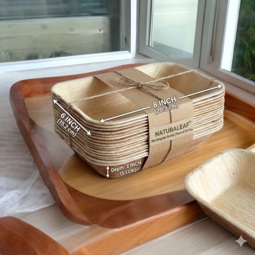 Rectangular Areca Leaf Bowls