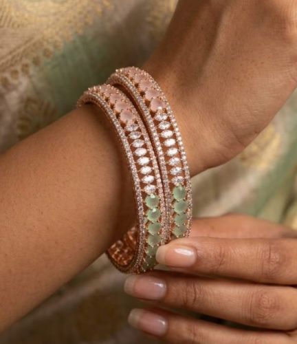 American Diamond Lightweight Bangle Set