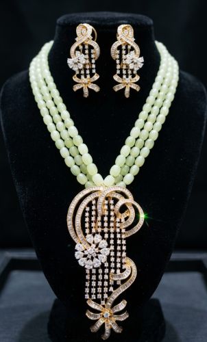 American Diamond Heavy Look Pendant Set