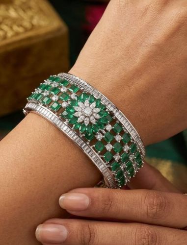Emerald Green American Diamond Bracelet