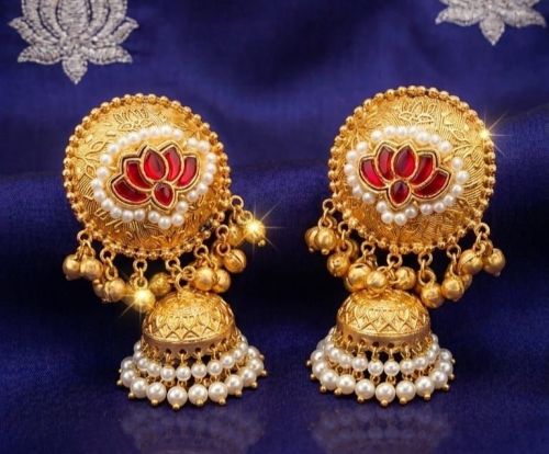 Gold Plated Brass Jhumka Earrings