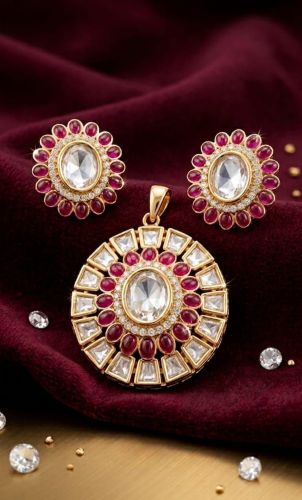 Indian Kundan Pendant Set