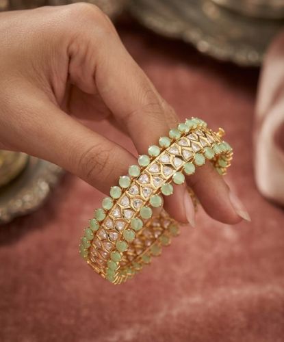 Mint Green Stone Openable Bracelet