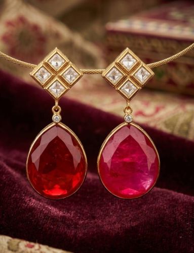Pear Shaped Stone Drop Earrings