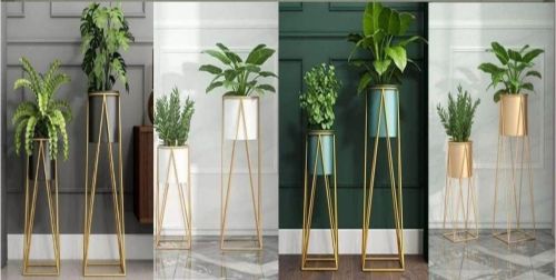 Golden Metal Planter Stand