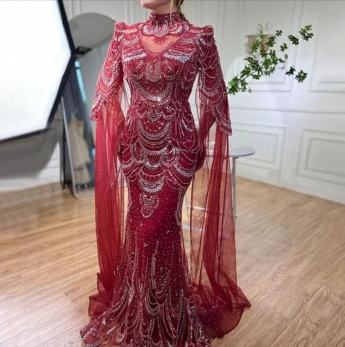 Maroon Royal Cape Gown