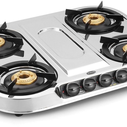 Four Burner Kitchen Cooktop with Cast Iron Pan Support