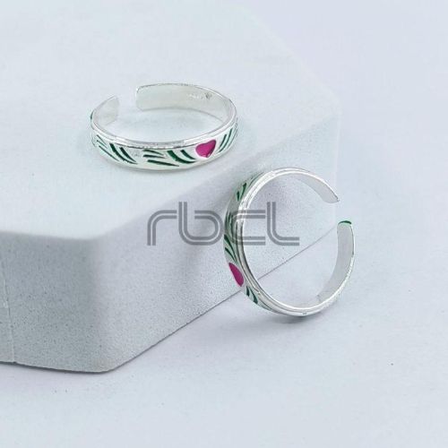 Enamel Heart Toe Ring
