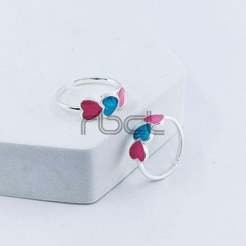 Enamel Three Heart Toe Ring