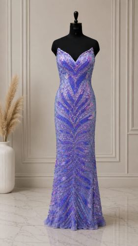 Purple Sequin Mermaid Gown
