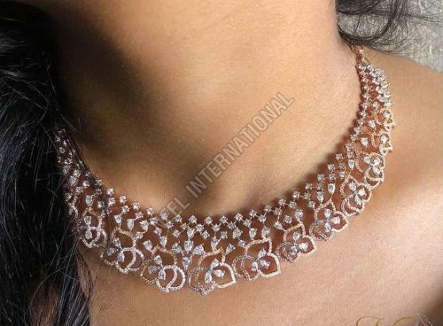 Antique Finish Gold Diamond Necklace