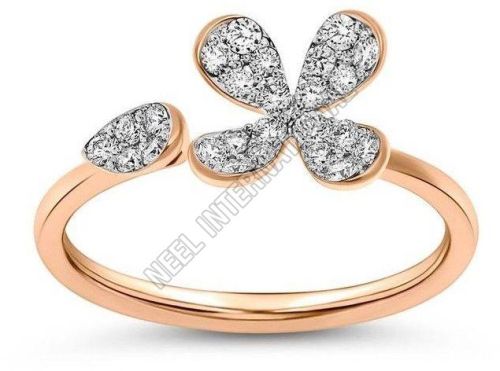 Floral Diamond Gold Ring