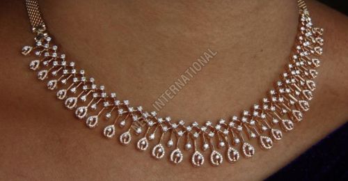 Heavy Bridal Diamond Gold Necklace