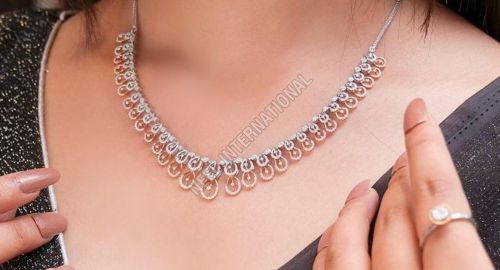 Party Wear Gold Diamond Necklace