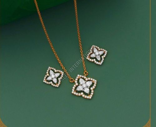 Diamond Pendant Chain Set