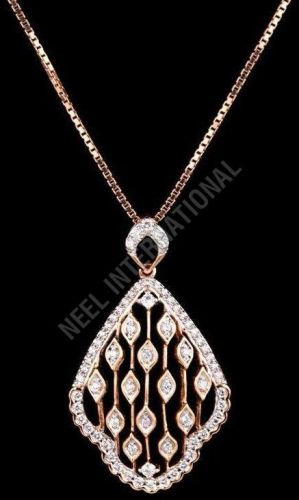 Real Diamond Solitaire Pendant Chain