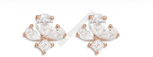 Rose Gold Diamond Ladies Earring