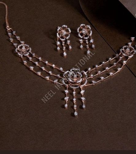 Rose Gold Diamond Necklace Set
