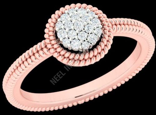 Round Cut Rose Gold Diamond Ring