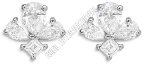 Silver Diamond Ladies Earring