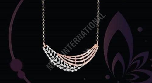 Solitaire Diamond Mangalsutra Pendant