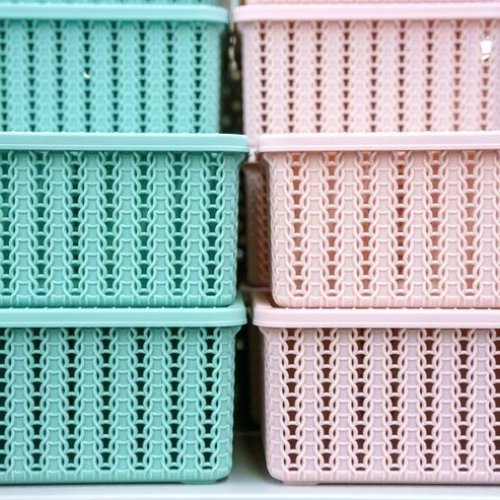 Pastel Knit Storage Bin