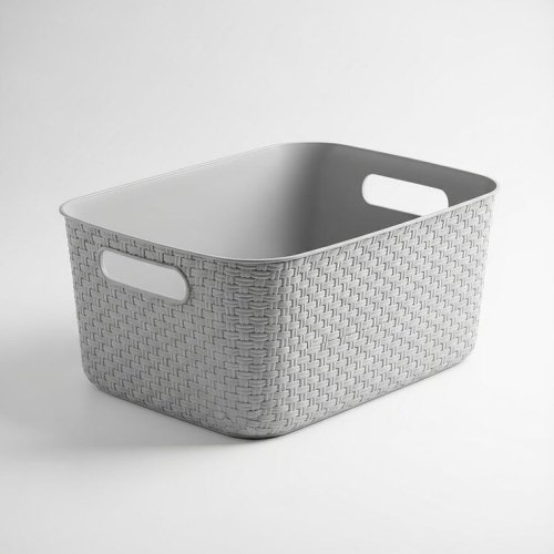 Rattan Design Plastic Storage Basket