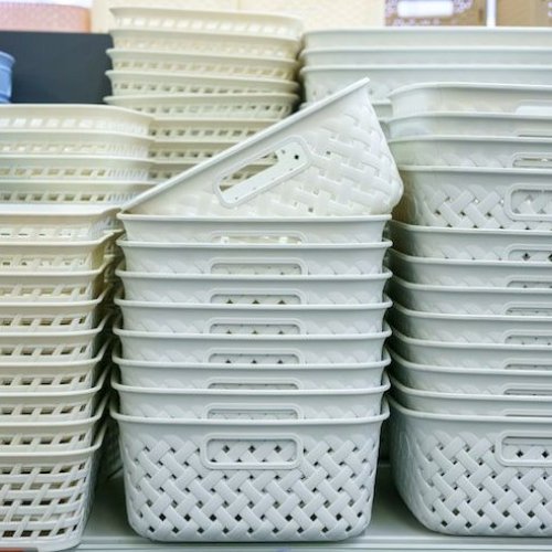 White Weave Utility Basket