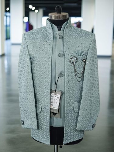 Light Blue Men\'S Jodhpuri Suit