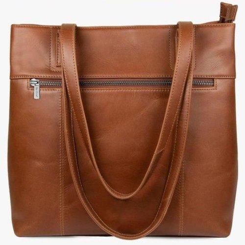 Ladies Premium Original Leather Classic Office Tote Handbag