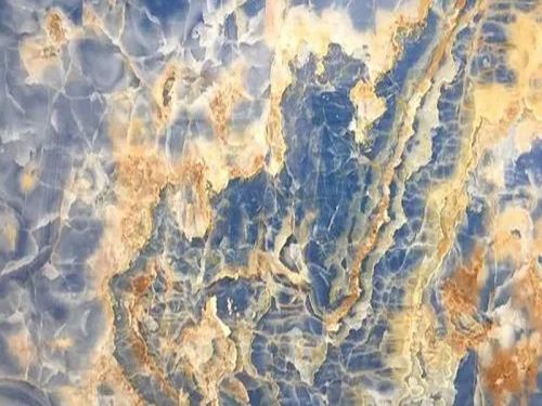Polished Finish Blue Onyx Marble Slab