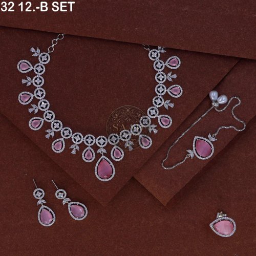 Elegant Party Wear Zircon Necklace Set