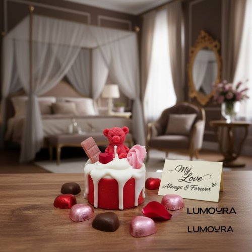 Cute Teddy Cake Candle