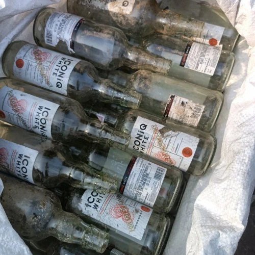 White Glass Alcohol Bottle