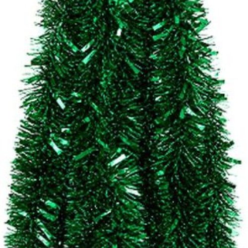 Green Metallic Christmas Tinsel Garland