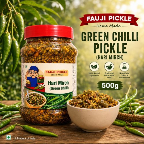 500gm Fauji Green Chilli Pickle