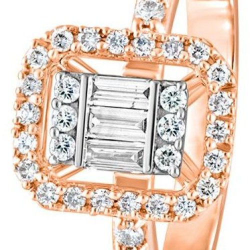 Lumera Halo Baguette Moissanite Ring